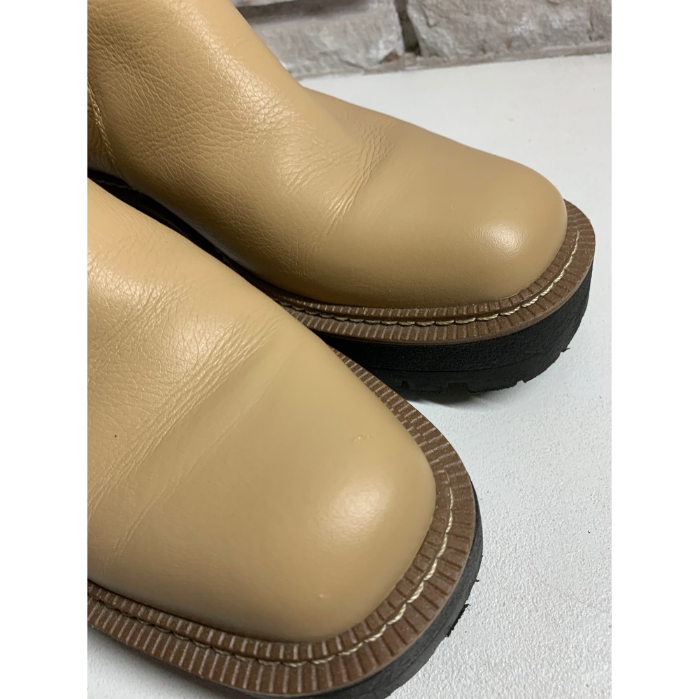 Sam Edelman Beige Leather Chelsea Lug Sole Ankle Boots - Picture 12 of 13